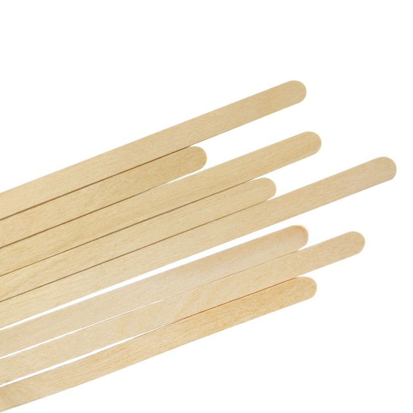 110mm de papel embalaje independiente paquete único de madera desechable barra de café varilla de agitación cabeza redonda degradable