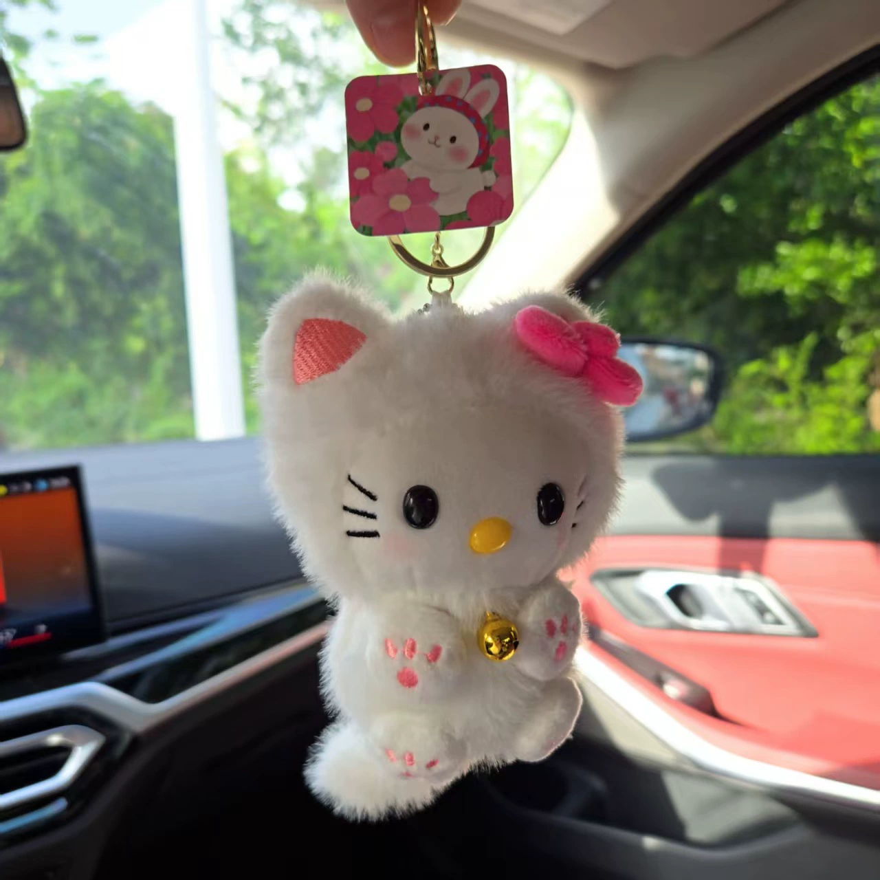 Плюшевый брелок (Hello Kitty) подвеска-кукла для сумки, 2 цвета и варианты цепочки, 50 г