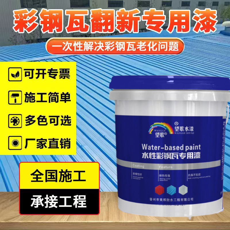 望歌彩钢瓦翻新专用漆防锈油漆防水漆金属漆改色彩岗瓦工镀锌调色