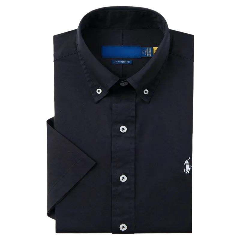 Camiseta de solapa bordada estándar de caballo RL de verano Camiseta POLO de hombre transfronterizo Camisa de negocios de manga corta de comercio exterior