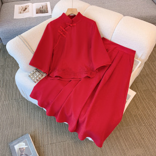 plus size New Chinese Jacket Embroidered Retro Tang Suit National Style Retro Cheongsam Embroidered suit Spring Tea Clothing Wholesale