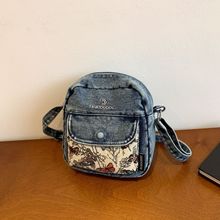 复古跨境新款牛仔布斜挎包包时尚民族风刺绣简约百搭大容量单肩包