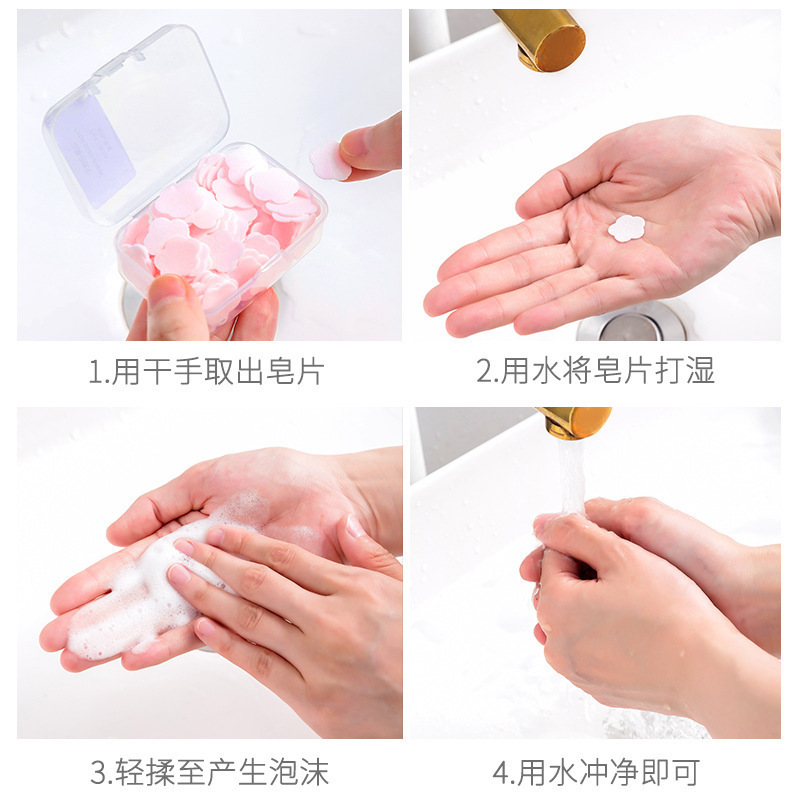 SOUTHFIN soap tablets travel portable disposable hand sanitizer soap tablets children hand washing petal soap Paper