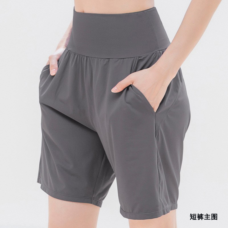 Fitness Sports Women's Quick-Dry Running Shorts with Back Pocket, Summer New Style, Loose Casual Mid-Length Shorts