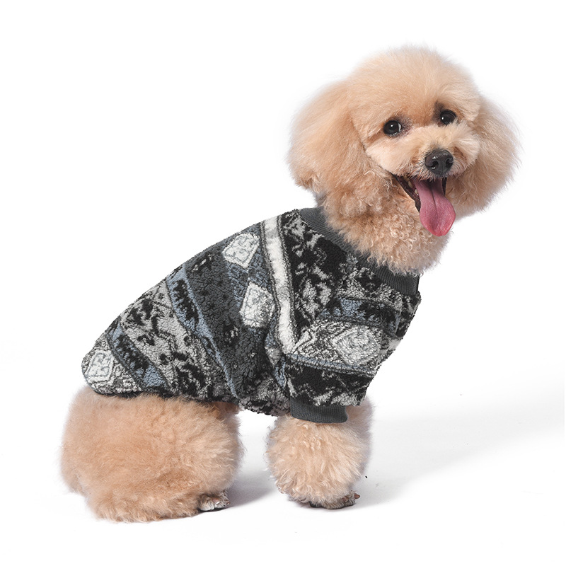 Ropa para mascotas Otoño e Invierno Polar cuello redondo pullover ropa para perros forrada de lana polar engrosada perro de peluche ropa para perros de lucha
