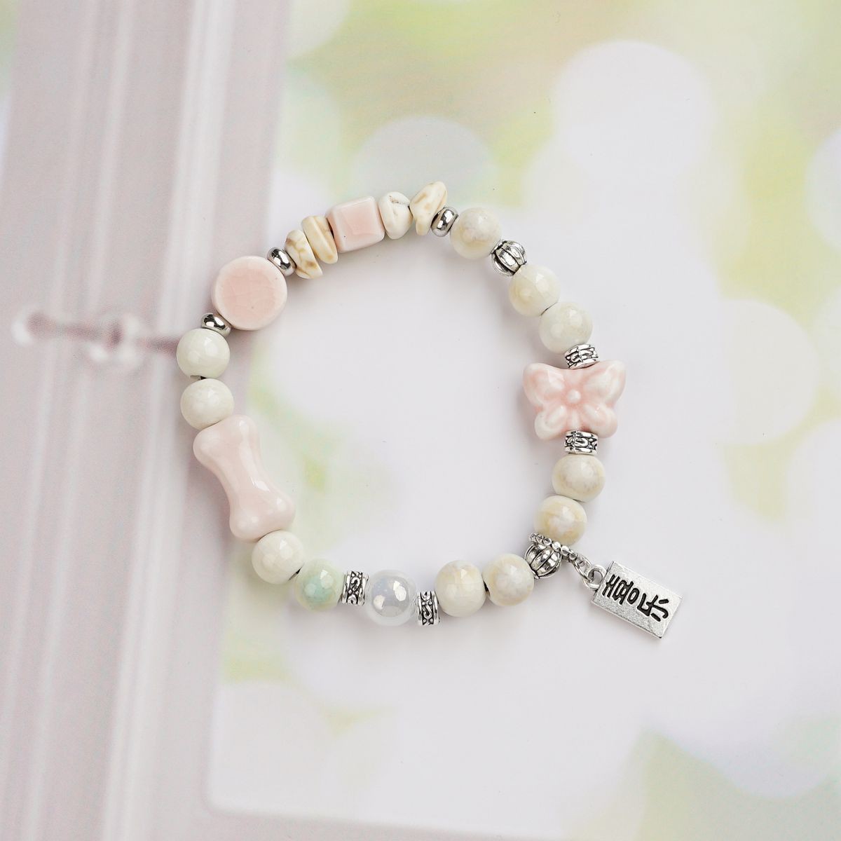 Pulsera de Cerámica para Mujer Hecho a Mano Diseño de Gato image 233
