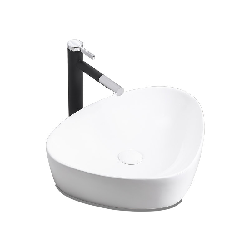 Contador de lavabo de cerámica fregadero blanco baño triángulo contador Cuenca del arte al por mayor image 5