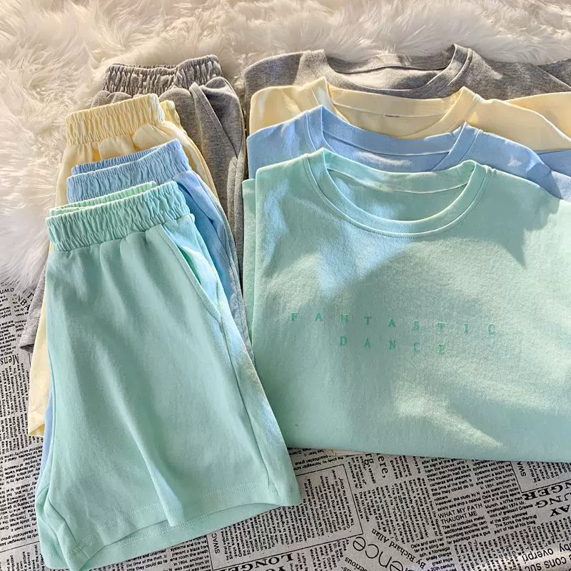 2026夏季休闲运动套装女夏新款学生百搭宽松时尚外穿短袖短裤两件