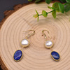 Advanced earrings from pearl, organic retro accessory, high-quality style, wholesale