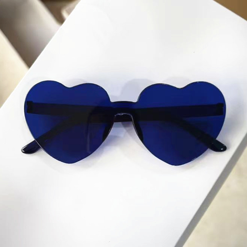 Corazón de melocotón gafas de sol amorosas gafas de sol sin marco gafas de estilo de fiesta gafas de sol de moda