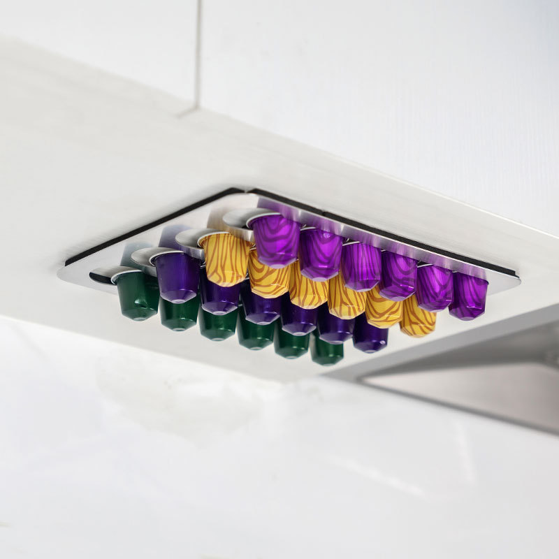 Cafés de cápsulas de café, estante de exhibición de almacenamiento de café, tipo de pared sin perforación, gabinete creativo, colgante de cápsulas, suministros de café