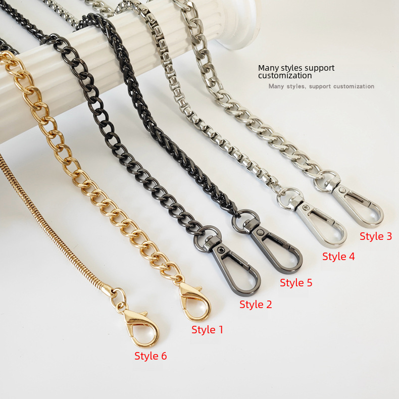 In stock wholesale luggage hardware accessories chain bag chain elegant DIY woven shoulder strap bag with metal bag chain