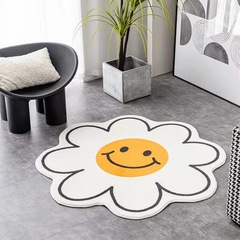 Cross-border imitation cashmere flower carpet special-shaped plush children's room bedside living room sofa coffee table non-slip foot mat