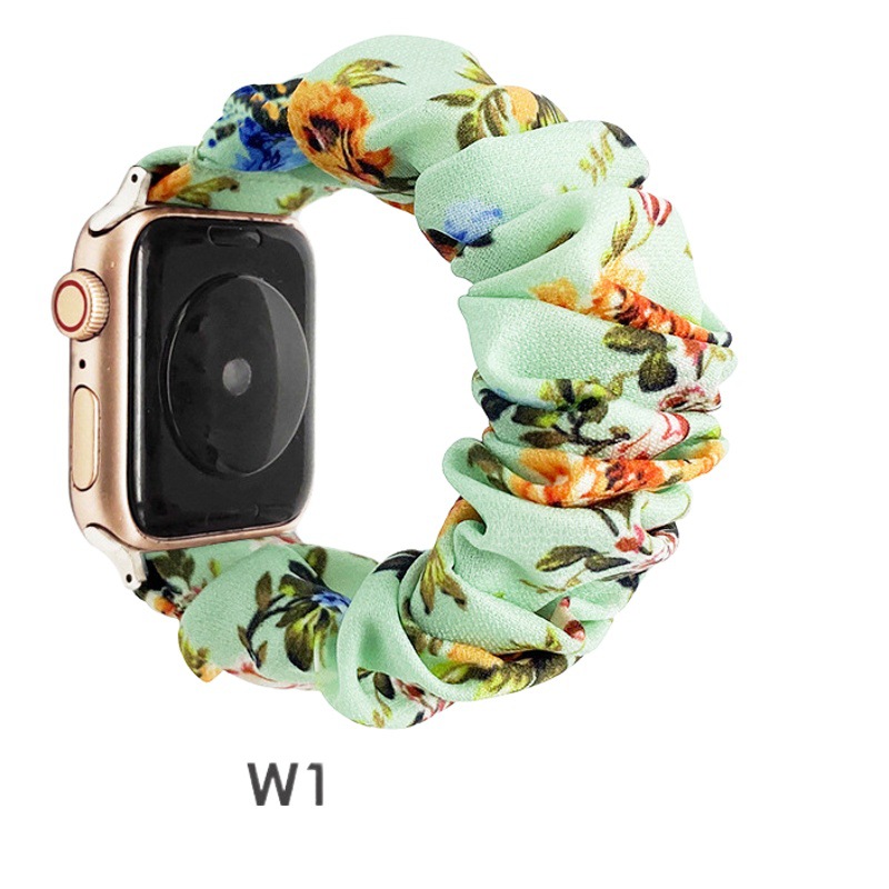 In stock VERSA Apple iWatch printed hair band large intestine strap Trendy portable Apple phone watch strap