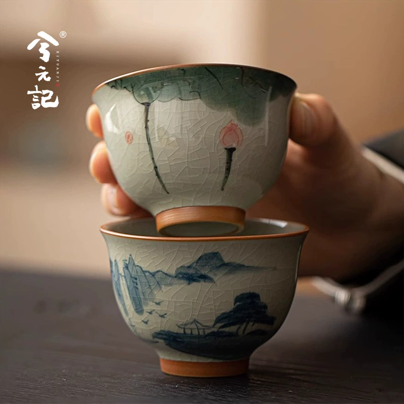 兮元记 Sansui, керамическая чашка для чая, ручная роспись, подарок на день рождения, изготовление на заказ