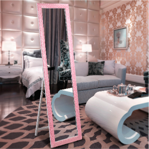 European solid wood full-length mirror, large fitting mirror, girls' bedroom, girl's dormitory, wall-mounted floor-to-ceiling mirror, home dressing mirror