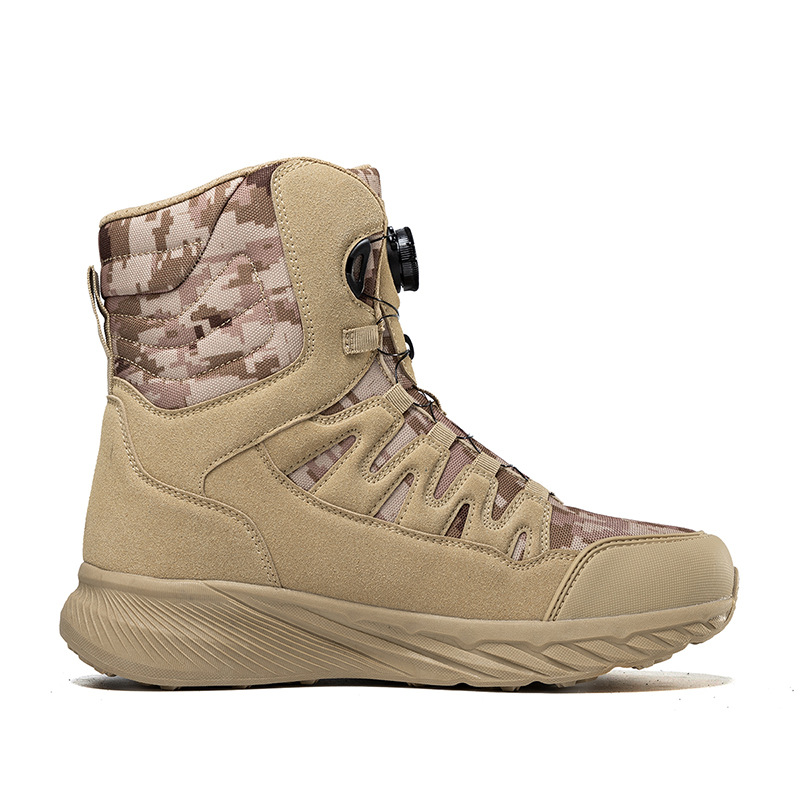 Botas militares de talla grande transfronterizas Botas de campo de montañismo al aire libre para hombres Botas del desierto con hebilla giratoria Botas tácticas para hombres Botas para hombres de Amazon
