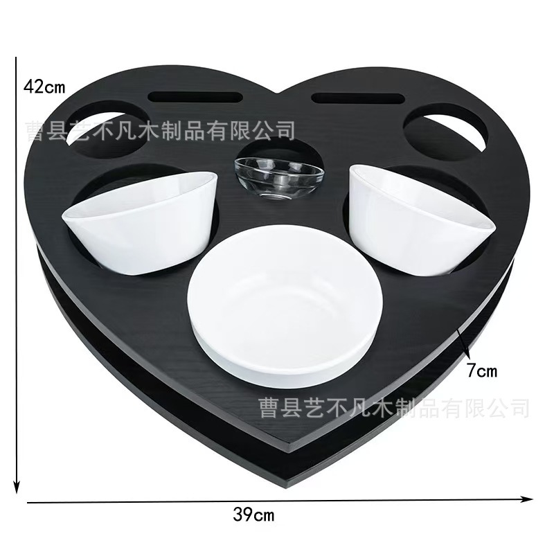 木製ハート型スナック収納ボックスカップホルダーソファスナックボックスリモコン収納ラックドリンクスナックオーガナイザー|undefined
