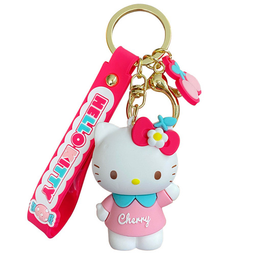 Genuine Sanrio Sakura Secret keychain for women, creative and exquisite Kuromi doll keychain, school bag pendant
