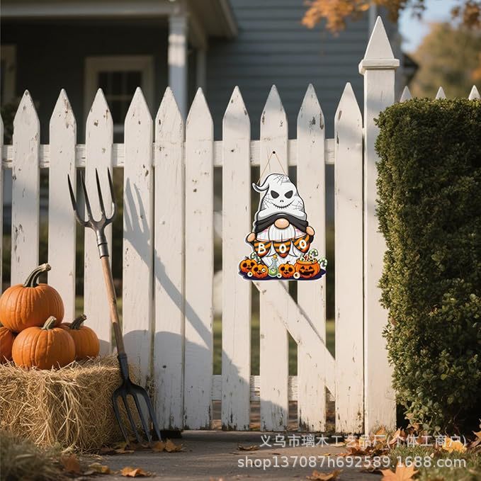 Nuevos productos transfronterizos de madera Halloween decoración de la atmósfera de la fiesta del hogar cabeza de ratón colgante decoración del patio vestíbulo