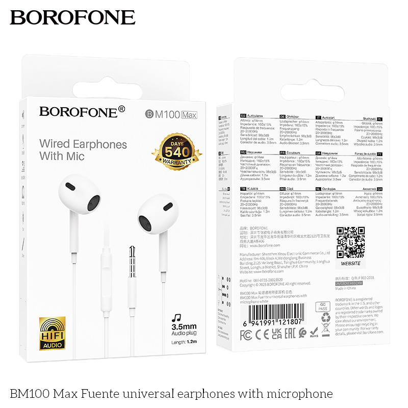 BOROFONE BM100 auriculares digitales tipo-C / 3.5mm para teléfonos móviles Android IP