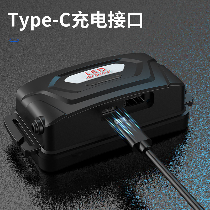 Faros de doble luz roja y blanca, sensor de alta potencia, pantalla de potencia digital lateral, faro, iluminación exterior, linterna fuerte