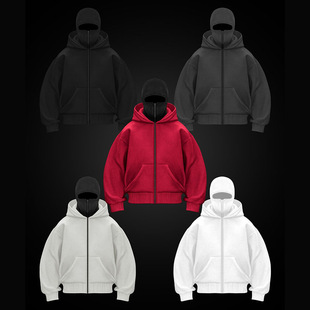 DIY Light Board Autum Ins New Zipper Hooded Sweatshirt Jacket Men and Women Double Hood Autum and Winter Couple Tops