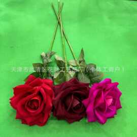 仿真单支大玫瑰30CM大花头花墙装饰家居婚庆布景玫瑰瀑布点缀花材