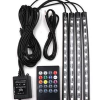 Автомобиль светодиодный декоративный Атмосфера свет 12smd красочный Голосовое управление Атмосфера свет один перетащить четыре красочные Атмосфера свет USB