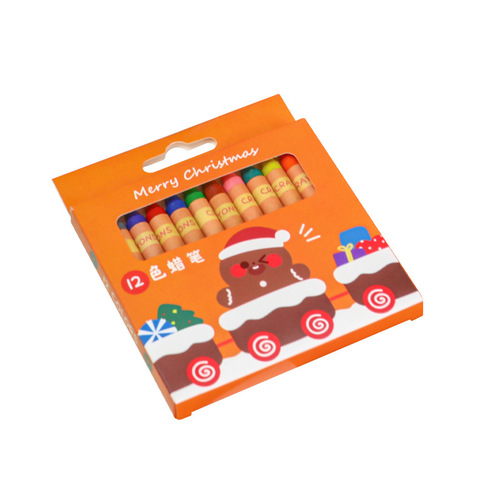 Christmas crayon 8-color 12-color crayon set children's graffiti painting pen art oil pastel Christmas small gift