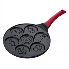 Cross-border waffle pot seven-hole smiling face omelette pot modern simple cartoon flat bottom non-stick egg dumpling frying pan