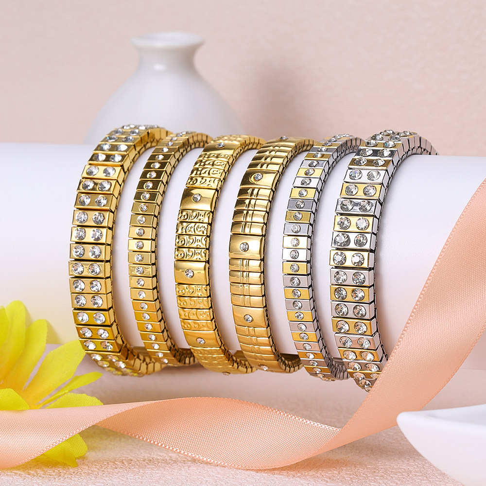 28g Weight Bracelets Classification 304 Stainless Steel Chain Material 1 Piece Quantity Holiday, Daily Occasion 304 Stainless Steel Material Geometric Pattern Women's Gender Elegant Style Elegant Geometric 304 Stainless Steel Bracelets In Bulk 10