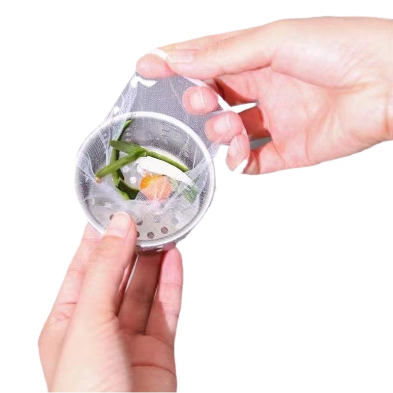 Kitchen Sink Filter 500 Pieces Disposable Sewer Filter Pool Drain Net with Elastic Mouth Anti-Blocking Net