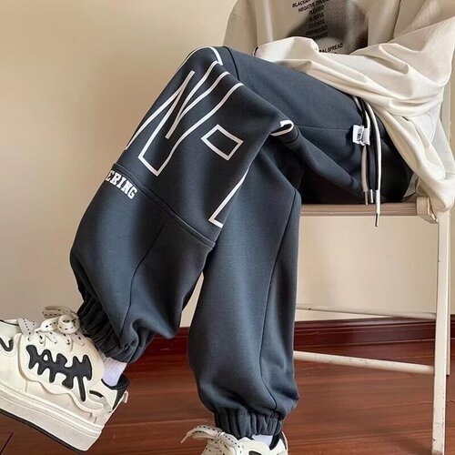 Autumn lettered foot-tight pants for men, American trend printed loose casual pants, Hong Kong trend brand Harlan sweatpants