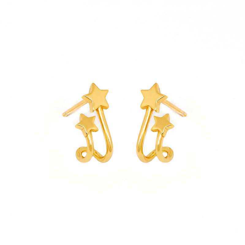 simple doublelayer star earrings fashion exquisite fivepointed star earrings ear jewelrypicture1