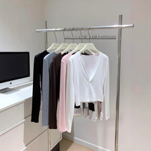 夏季刚需凉爽天丝多色针织有钮扣长袖短款开衫微宽松