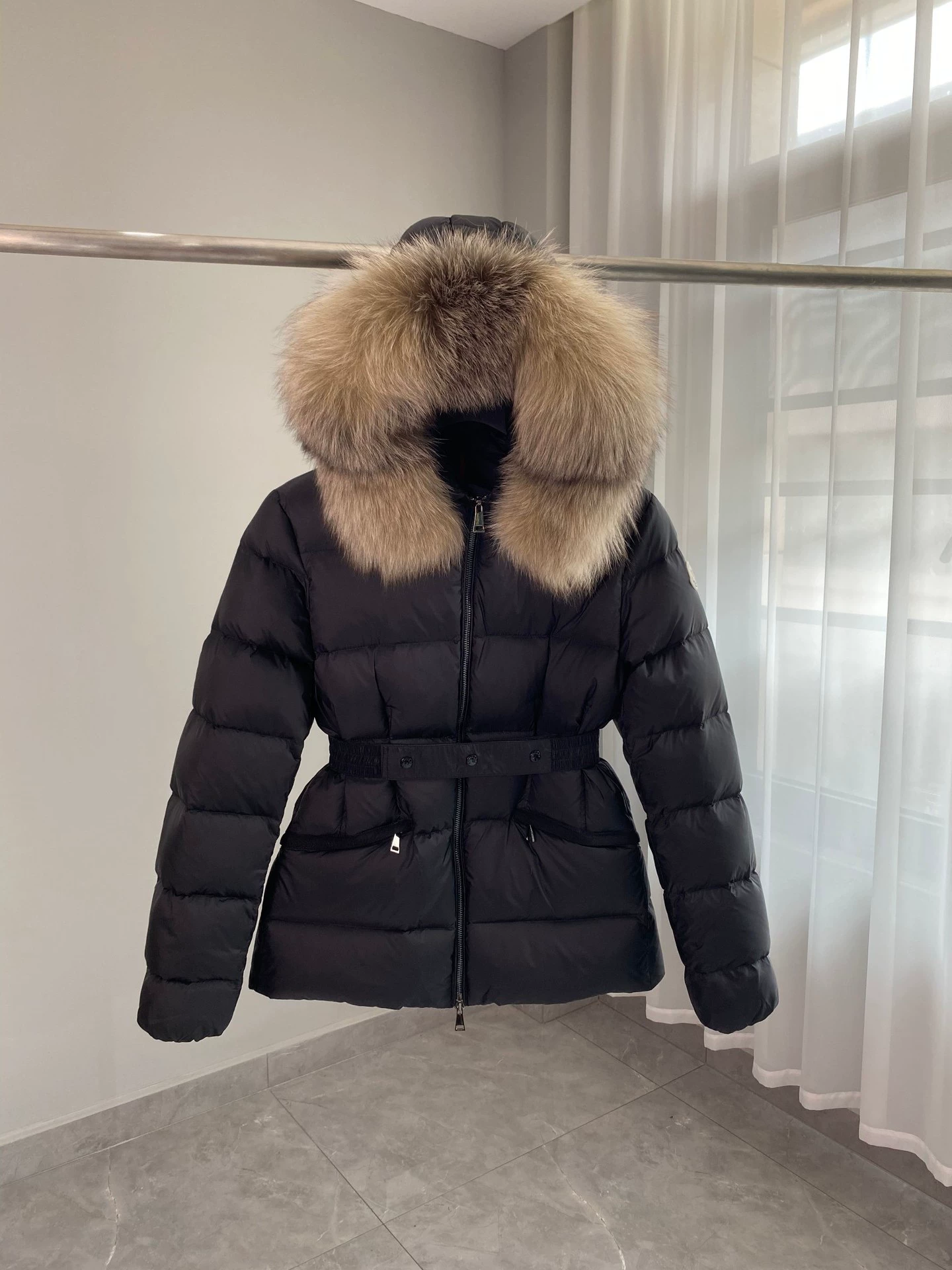 Demi-season short hoody, down jacket