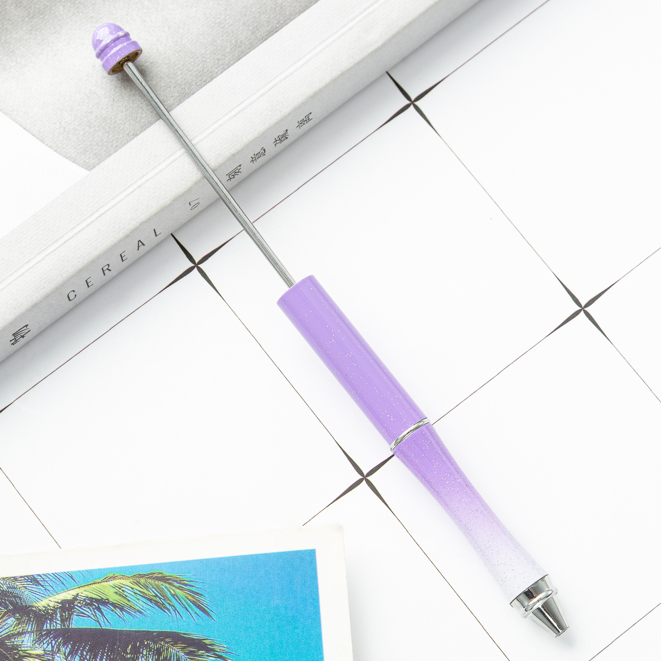 Pluma de cuentas de metal en stock al por mayor creativo con cuentas bolígrafo DIY bolígrafo personalidad metal DIY pluma con cuentas