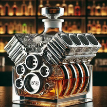 2025跨境爆款工艺洋酒杯威士忌套装水晶玻璃V8发动机样式酒瓶