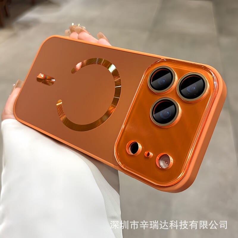 适用iPhone17ProMax手机壳大视窗磨砂磁吸镭射苹果16防摔保护套14|undefined