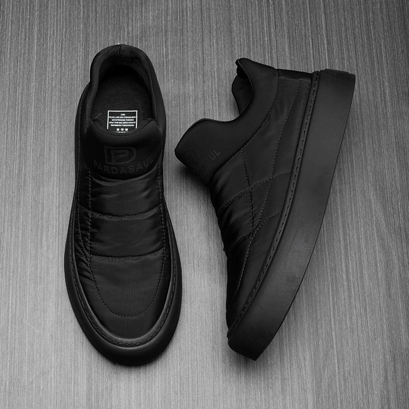 Прямые поставки с фабрики, Европейская станция 2023, новая зимняя повседневная обувь на толстой подошве на флисовой подкладке, удобная теплая универсальная мужская обувь оптом