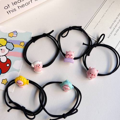 Cute little beaver hair rope ins girl hair rope couple rubber band cartoon ins style silk fish sweet hair tie hair accessories
