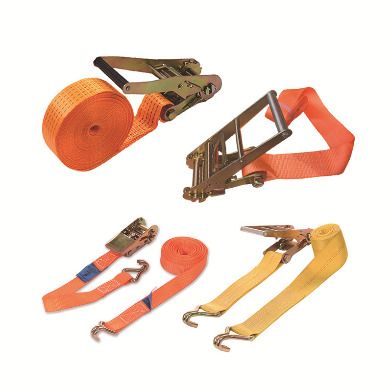 Ratchet tensioner binding belt special cargo binding belt for trucks double J hook non-hook binding belt ratchet belt