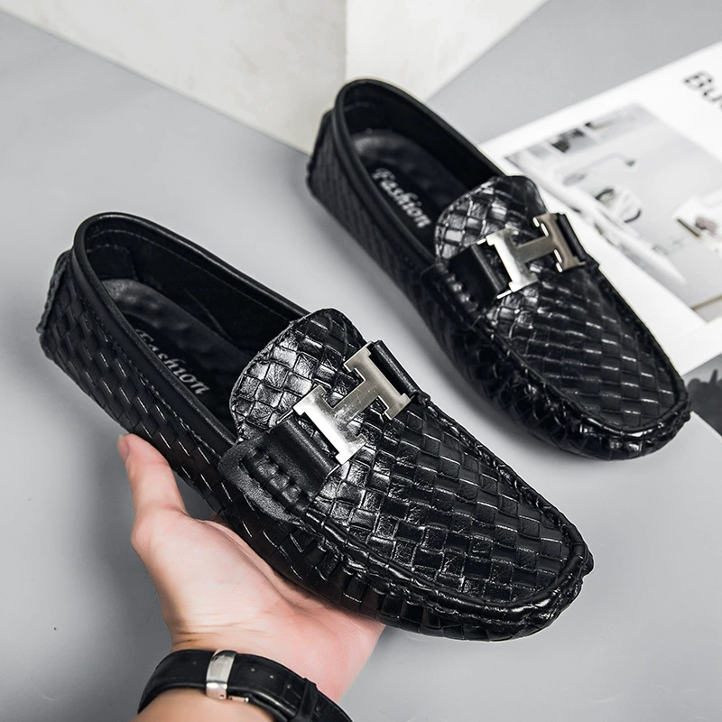 8903 Мужская обувь Обувь-фасоль Повседневная обувь для вождения Весенняя обувь без шнуровки на плоской подошве с низким верхом