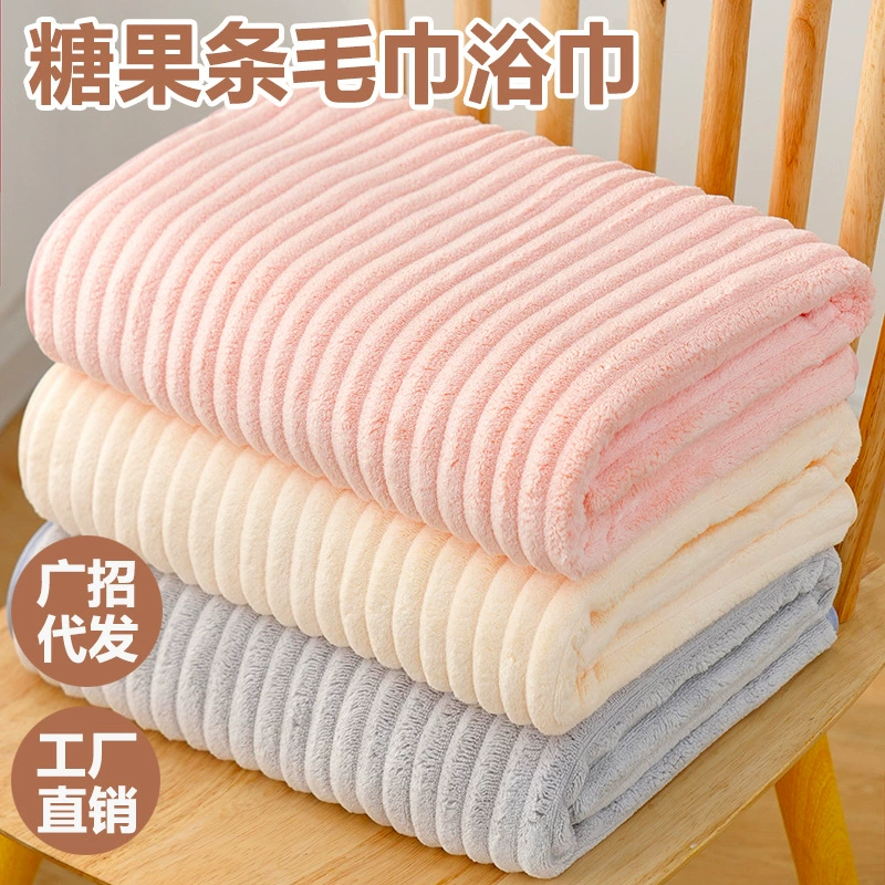 Полотенца Коралловый бархат впитывает воду Шаль пляжное полотенце может согреться