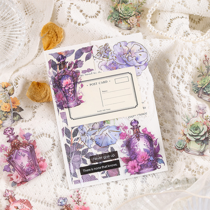 Botella en el mundo de pegatinas paquetes de pegatinas transparentes impermeables pegatinas creativas DIY pegatinas para niños pegatinas de material de cuentas