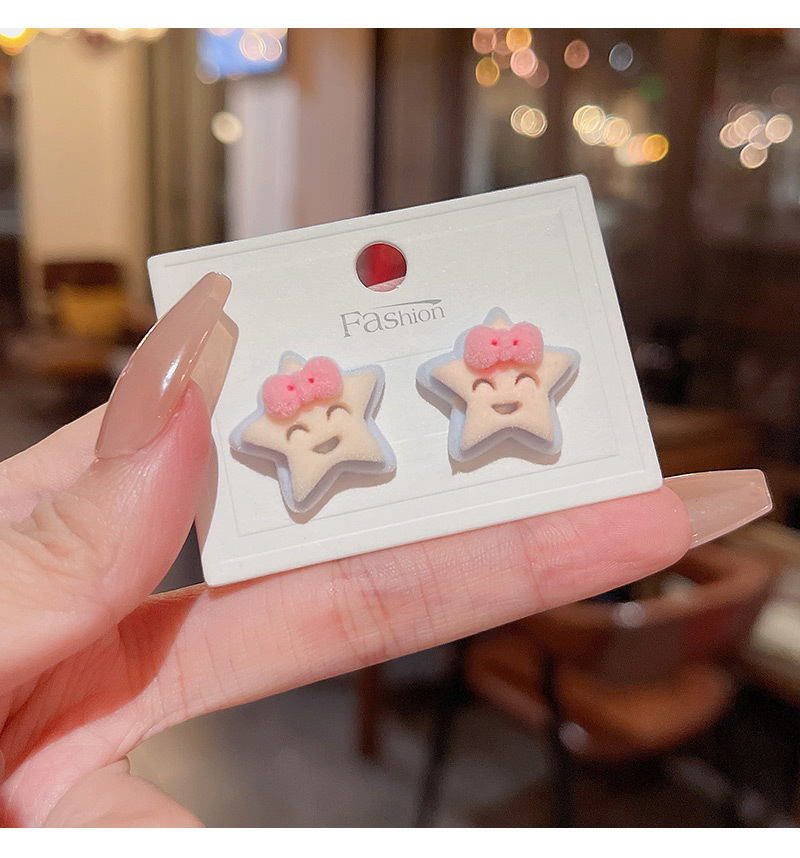 Simple Style Star Flocking Handmade Womenu0027S Ear Studs 1 Pair