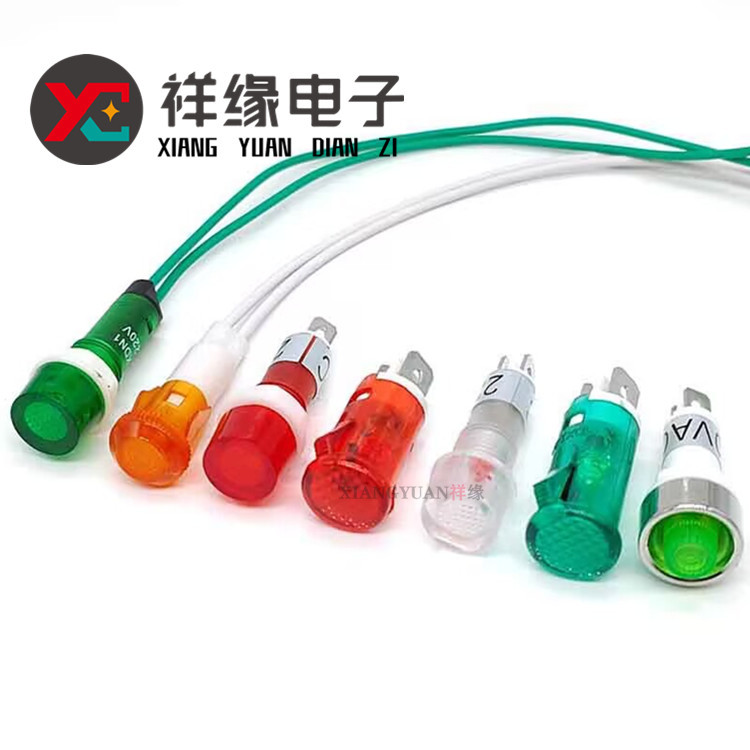 厂家直销10mm氖灯led指示灯 220v带线防水微型设备电源信号指示灯