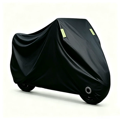 Cross-border best-selling motorcycle cover, thickened for sun and rain protection, specialized car cover, electric vehicle rain cover, sun protection cover (Car clothing) - m20090100cm-pure-black