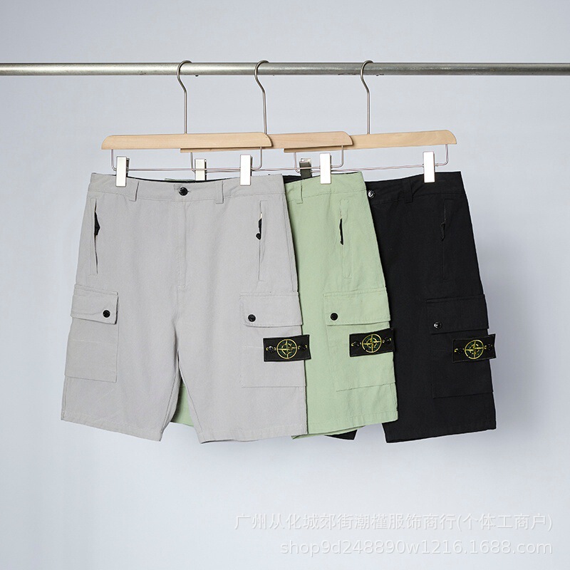 Cross-border foreign trade Stone classic compass classic woven shorts casual logo unisex correct version